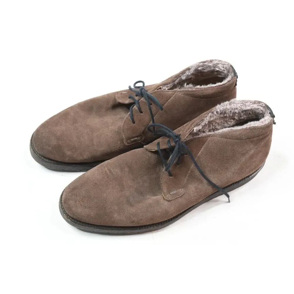 Hugo Boss Orange Label Sherpa Lined Chukka Boots Mens 43 Brown Suede Lace-Up